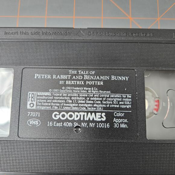 VHS Collector's Edition Tale of Peter Rabbit and Benjamin Bunny Beatrix Potter - Picture 3 of 7